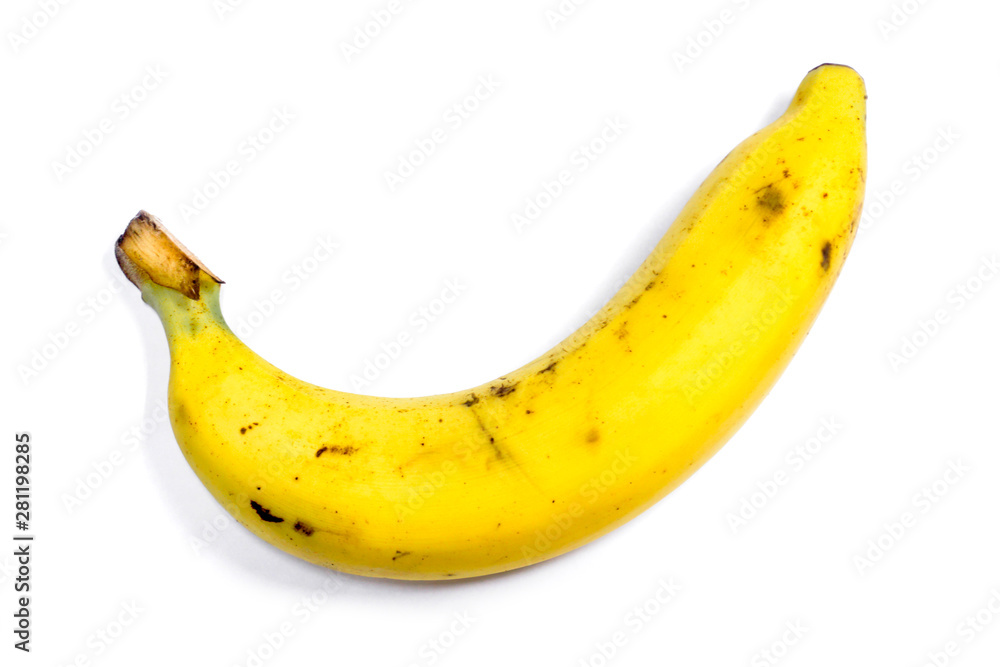 Fresh banana fruit for healthy lifestyle nutrition on white background.
