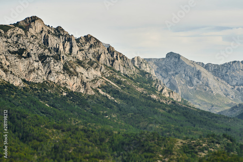 Beautiful view of the mountains in Valencia community, Spain.