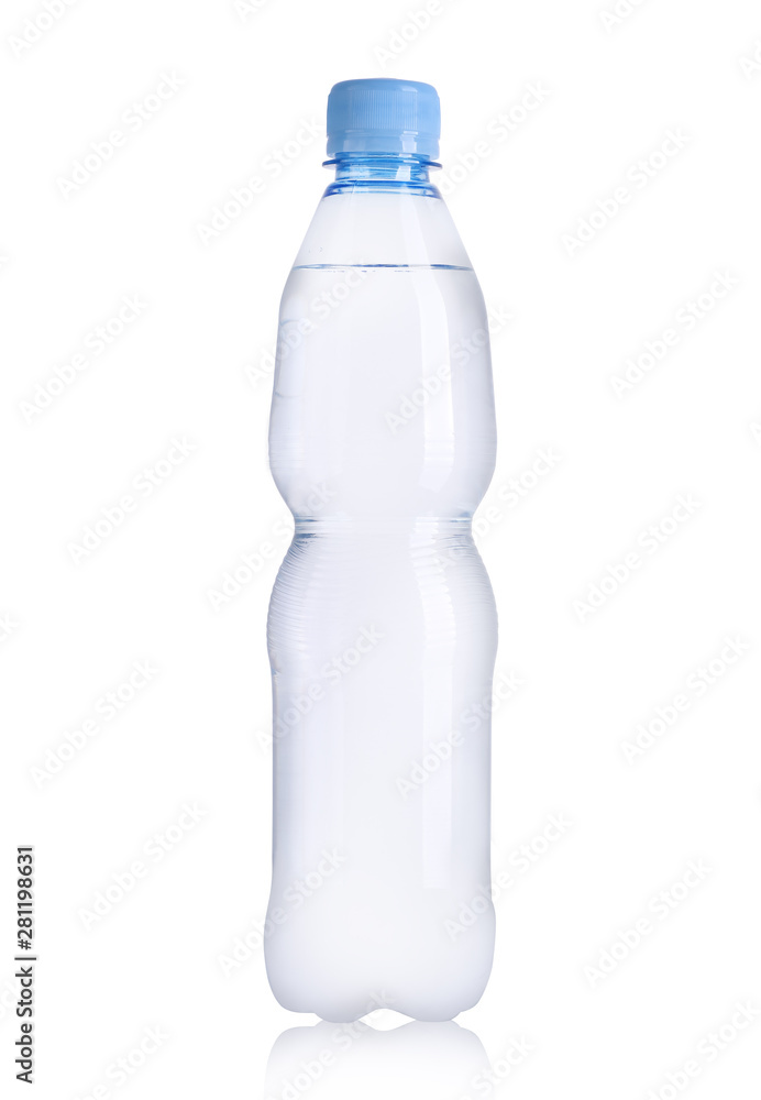 small plastic bottle with mineral water small plastic bottle with mineral water