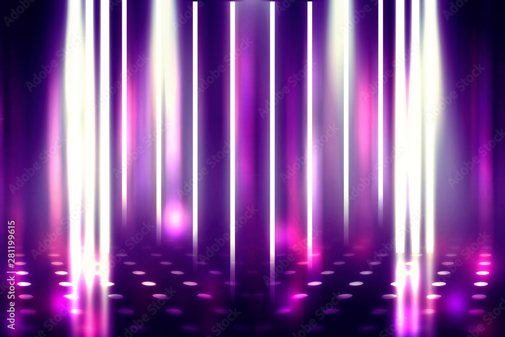 custom made wallpaper toronto digitalEmpty background scene. Ultraviolet light, bokeh, blurred rays. Rays of neon light in the dark, neon figures, smoke. Background of empty stage show. Abstract dark background.