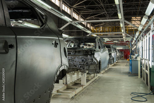 Wallpaper Mural Car body on the production line. Car production. Modern technologies at the plant Torontodigital.ca