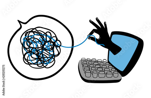 Online psychological help vector illustration. Psychotherapy concept