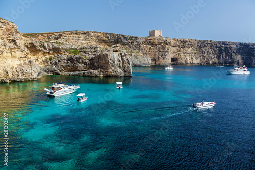 Pure crystal water of Blue Lagoon on Malta photo