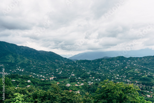 beautiful view of the village in the mountains