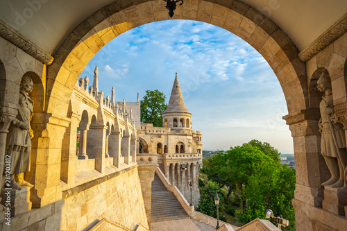 Canvas Print Tower of Fisherman's Bastion in Budapest city, Hungary