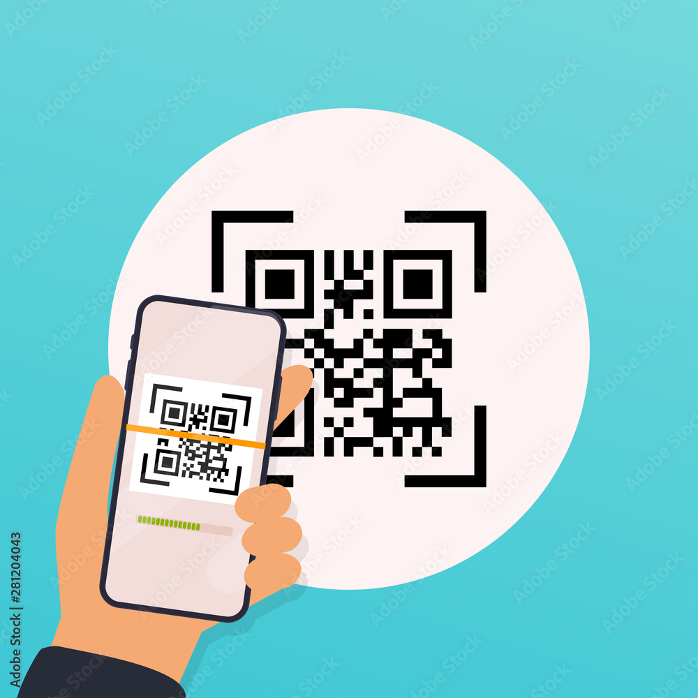 Scan QR code to Mobile Phone. Electronic , technology, Vector Stock Vector | Adobe Stock