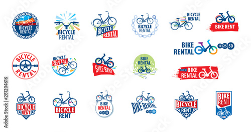 Logo for Bicycle rental. Vector illustration on white background
