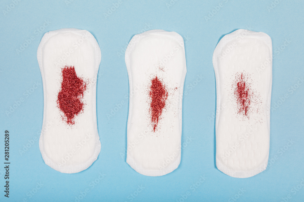 Sanitary towel line with glitter Sanitary towel line with glitter