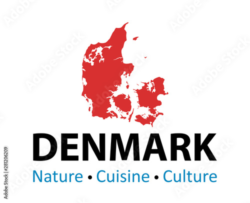 Silhouette of Danish map - ...