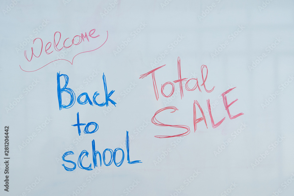 inscription on the board back to school. 