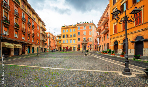 Old medieval streets of Tivoli, Lazio, Italy. Tivoli architecture and landmark.