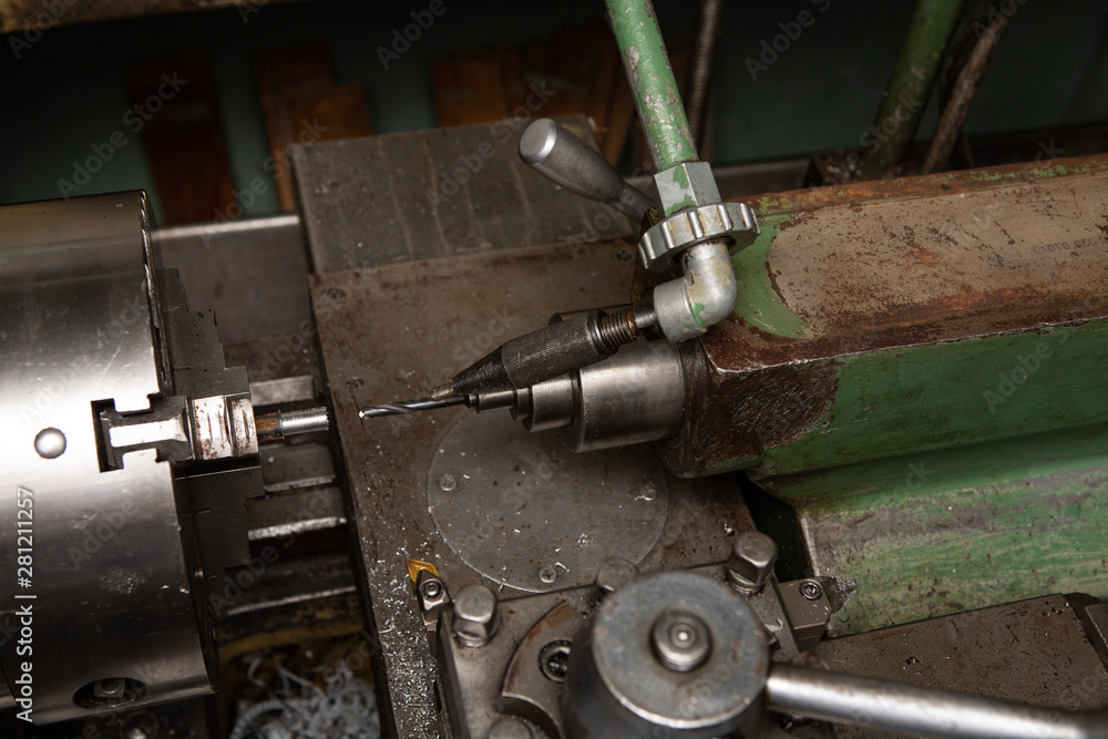 Machining on a lathe, internal boring of a part with a tool. Machining on a lathe, internal boring of a part with a tool.