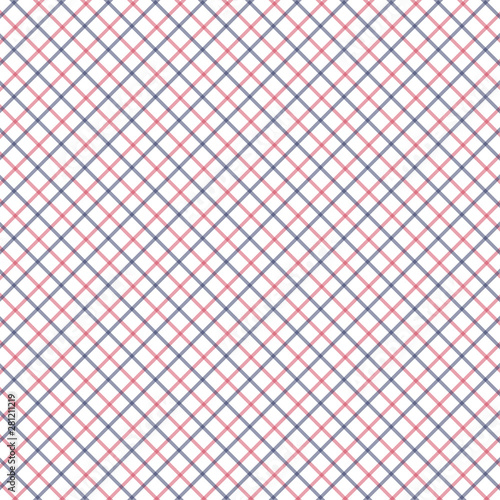Red and Blue Tattersall Check Pattern. Men's Shirt Fashion Textile Fabric. Repeating Tile Plaid Pattern.