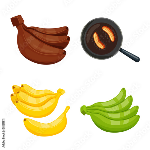 Vector design of tropical and ripe sign. Collection of tropical and potassium vector icon for stock.