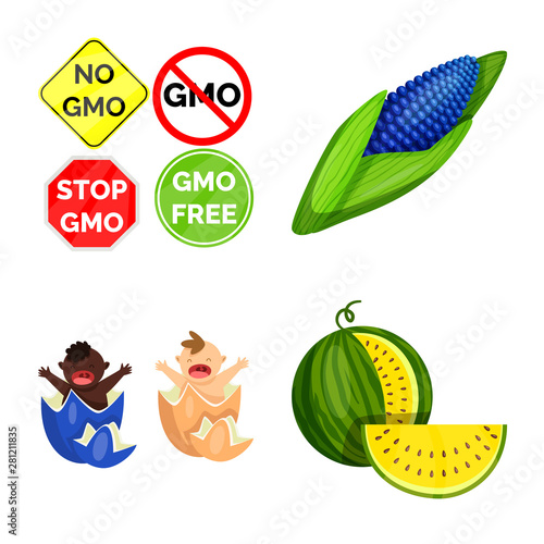 Vector design of modified and genetically icon. Collection of modified and science vector icon for stock.