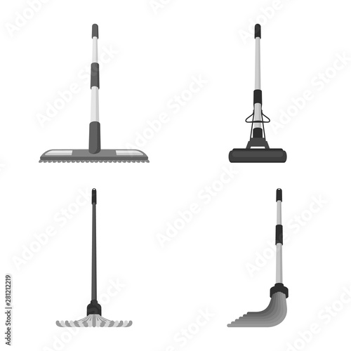 Vector design of tool and mopping symbol. Collection of tool and household vector icon for stock.