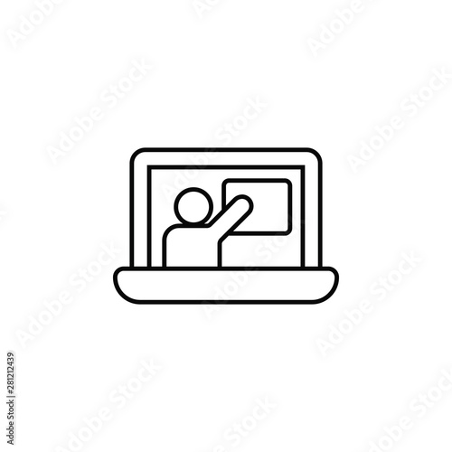 Online training, lecture, notebook icon. Simple thin line, outline vector of online traning icons for ui and ux, website or mobile application