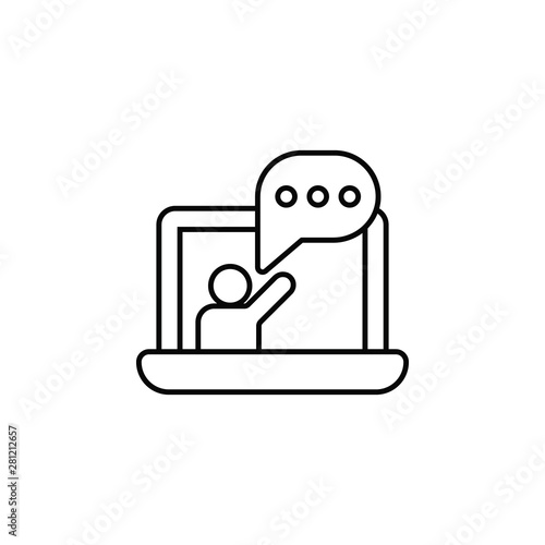 Online training, lecture, notebook, presentation icon. Simple thin line, outline vector of online traning icons for ui and ux, website or mobile application