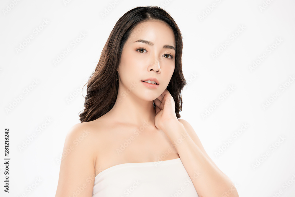 Beautiful Young Asian Woman with Clean Fresh Skin, Beautiful Young Asian Woman with Clean Fresh Skin,