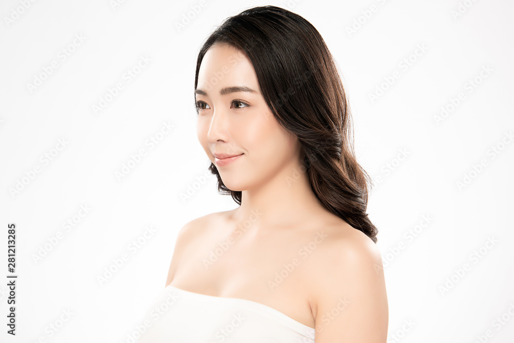 Beautiful Young Asian Woman with Clean Fresh Skin, Beautiful Young Asian Woman with Clean Fresh Skin,