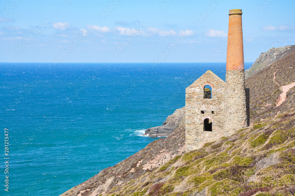 Abandoned tin mine on North Cornwall caost