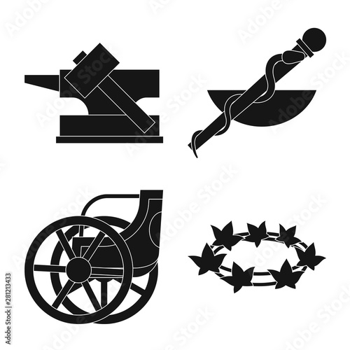Isolated object of religion and myths icon. Collection of religion and greek stock symbol for web.
