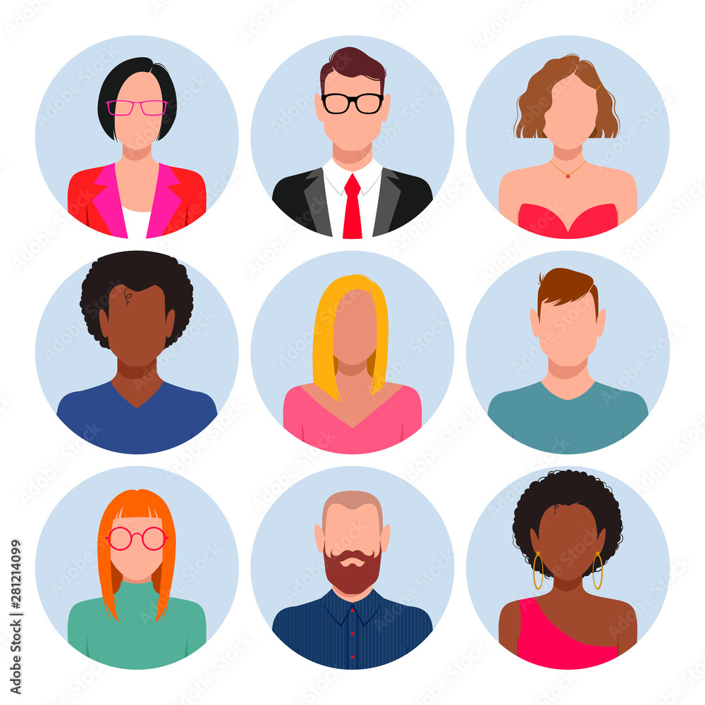 Diverse people avatar set Diverse people avatar set