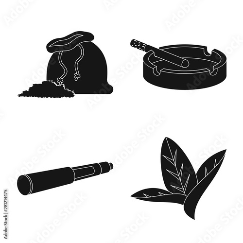 Isolated object of addiction and euphoria logo. Collection of addiction and habit stock symbol for web.