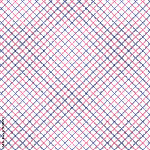 Red and Blue Tattersall Check Pattern. Men's Shirt Fashion Textile Fabric. Repeating Tile Plaid Pattern.
