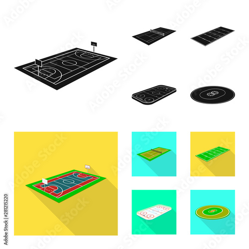 Vector illustration of playground and sport icon. Set of playground and scene stock symbol for web.