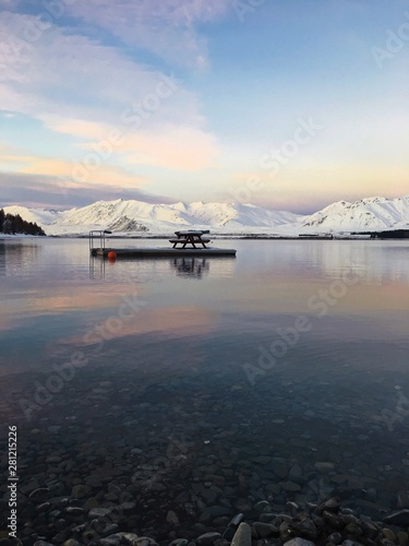 Lake and mountains