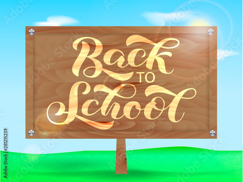 Back to school brush lettering. Vector illustration for card or banner