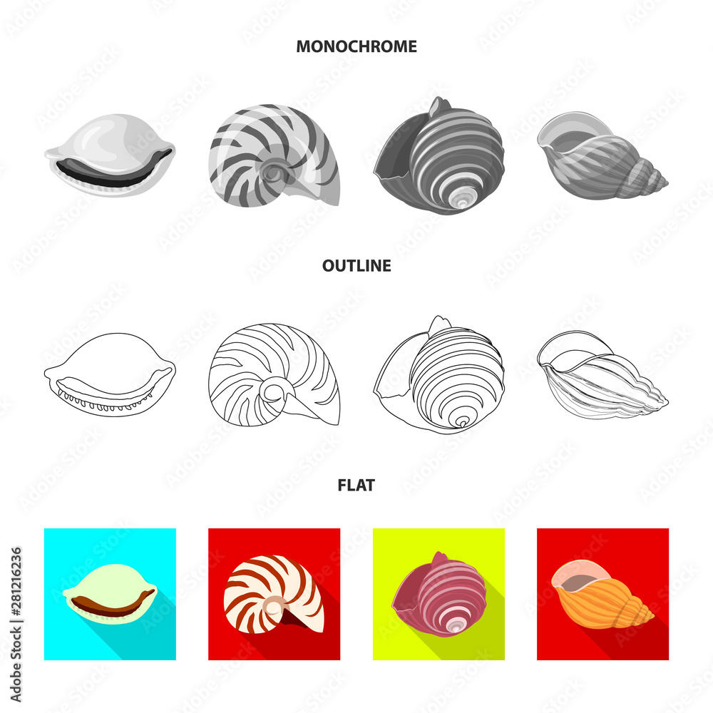 Vector illustration of animal and decoration sign. Set of animal and ocean stock symbol for web. Vector illustration of animal and decoration sign. Set of animal and ocean stock symbol for web.