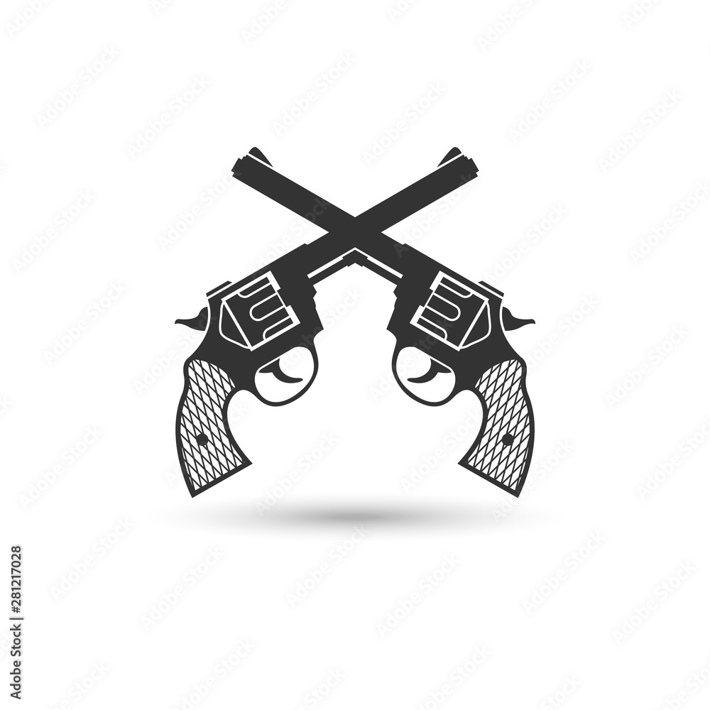 Gun icon vector isolated on white background, Gun icon vector isolated on white background,