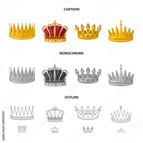 Isolated object of medieval and nobility logo. Collection of medieval and monarchy stock symbol for web.