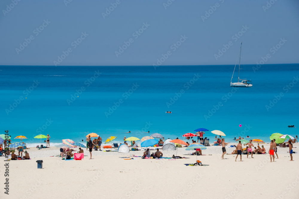 Beautiful Myrtos beach, jewel of Kefalonia island, Greece
