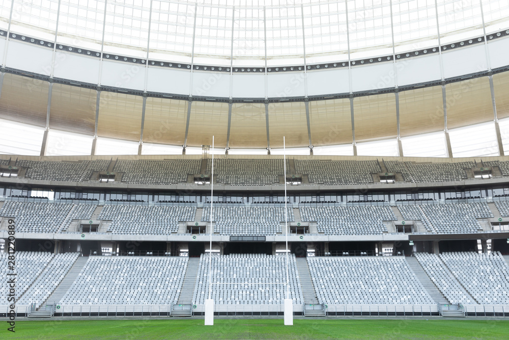 Fototapeta premium Rugby goal post in a stadium