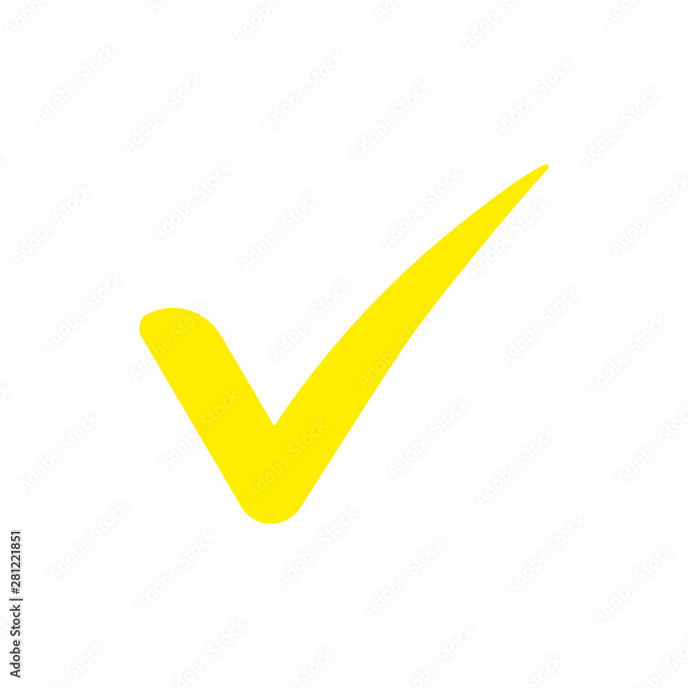 vector illustration yellow tick in isometric. 3d view. on a white background vector illustration yellow tick in isometric. 3d view. on a white background