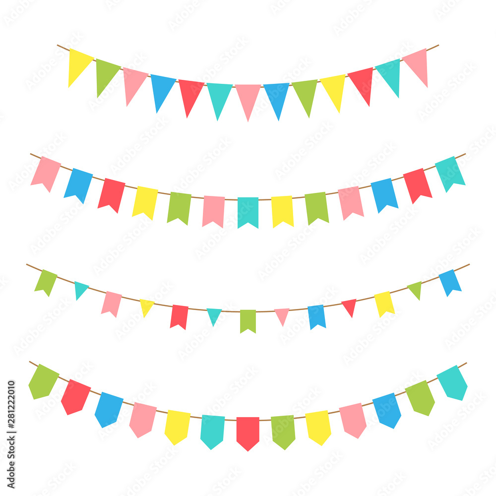 Obraz premium Vector bunting and garland set