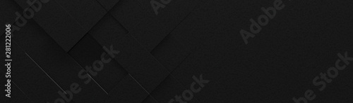 Stylish Wide Black Tiled Background (Site Head) (3D Illustration)