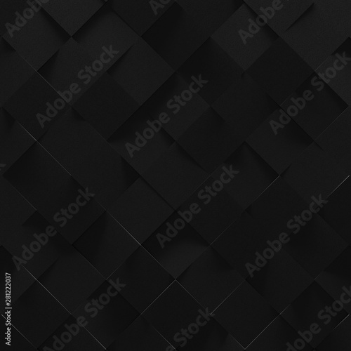 Black Square Tiled Background (3D Illustration)