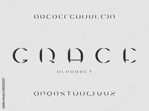 Grace font. Vector alphabet 