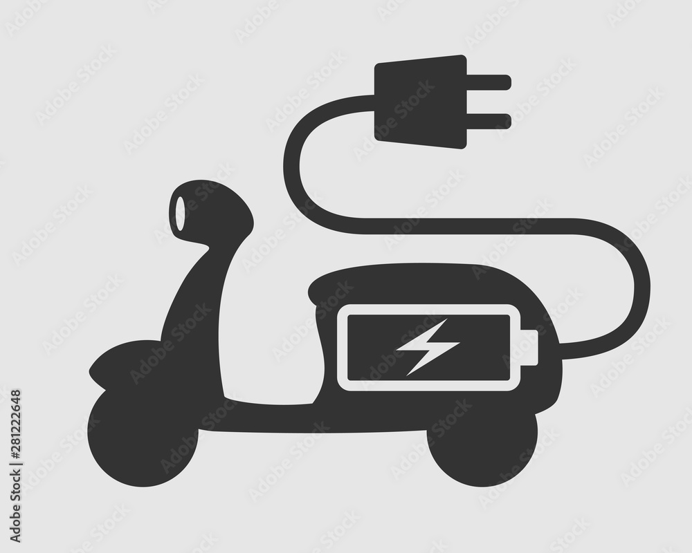 electric scooter icon on white background electric scooter icon on white background