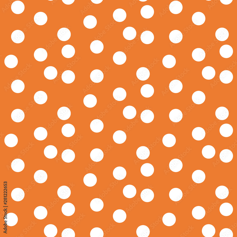 Orange background scattered dots polka seamless pattern Orange background scattered dots polka seamless pattern