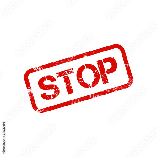 square grunge red stop stamp