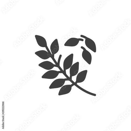 Rowan branch leaf vector icon. filled flat sign for mobile concept and web design. Ash tree leaves glyph icon. Symbol, logo illustration. Vector graphics