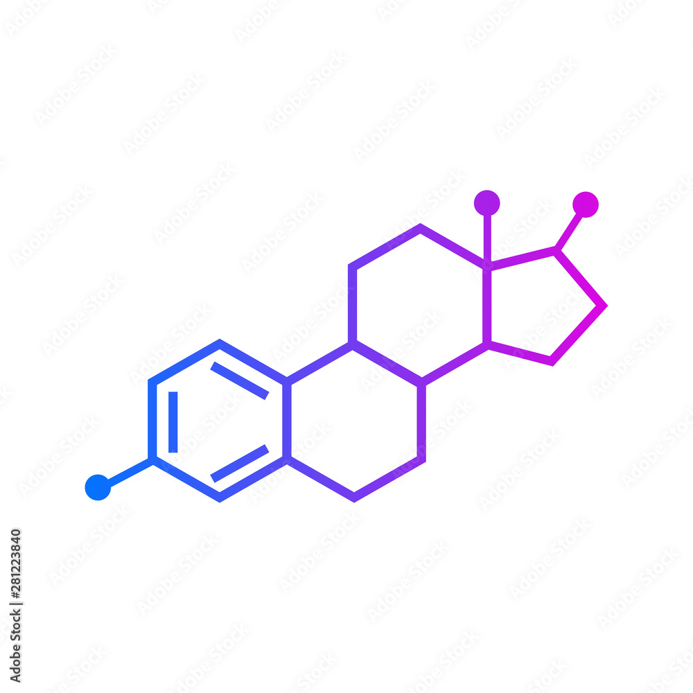Estradiol chemical formula. Female hormone