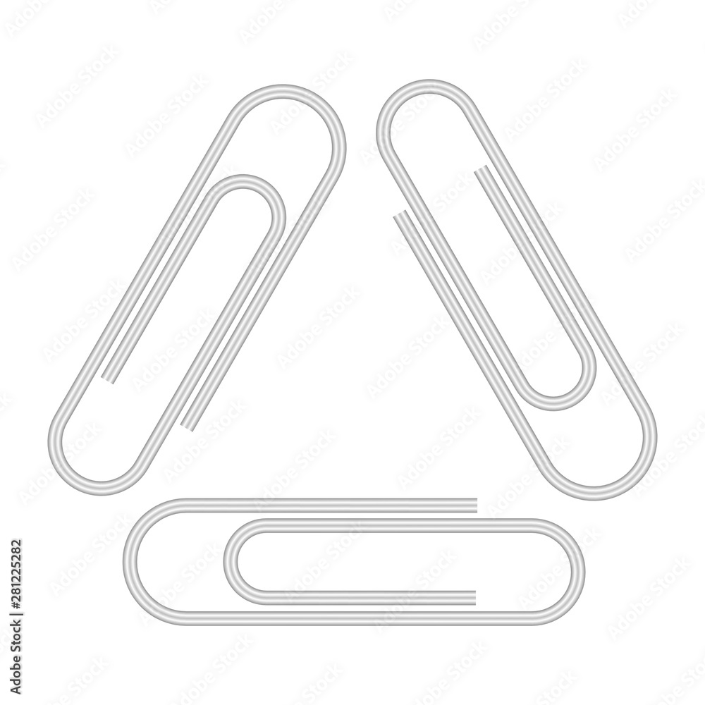 Paper clips isolated on white background,Top view,flat lay,Paperclip icon Paper clips isolated on white background,Top view,flat lay,Paperclip icon