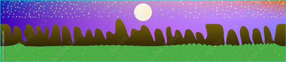 Fancy sky, and mountains landscape. 