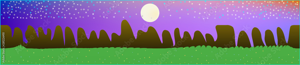 Naklejka premium Fancy sky, and mountains landscape. 